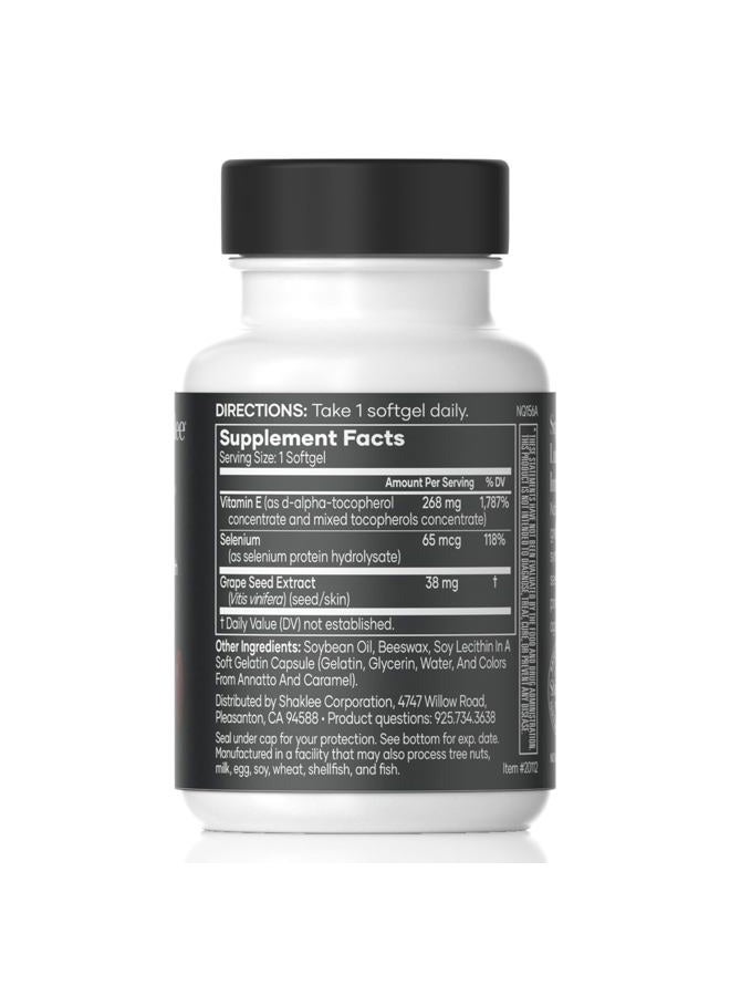 Shaklee Vitamin E - Supports Heart, Brain, and Prostate Health -Neutralizing Damage Caused by Free Radicals Vita-E® 400 IU Tablets with Selenium and Grape Seed Extract - 90 Softgels - Image 2